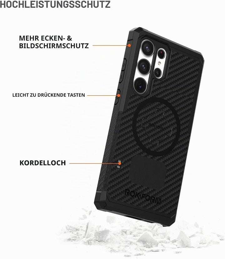 Rokform - Galaxy S23 Ultra Hülle, Rugged Series, Samsung Schutzhülle mit RokLock Twist Lock, Fallget