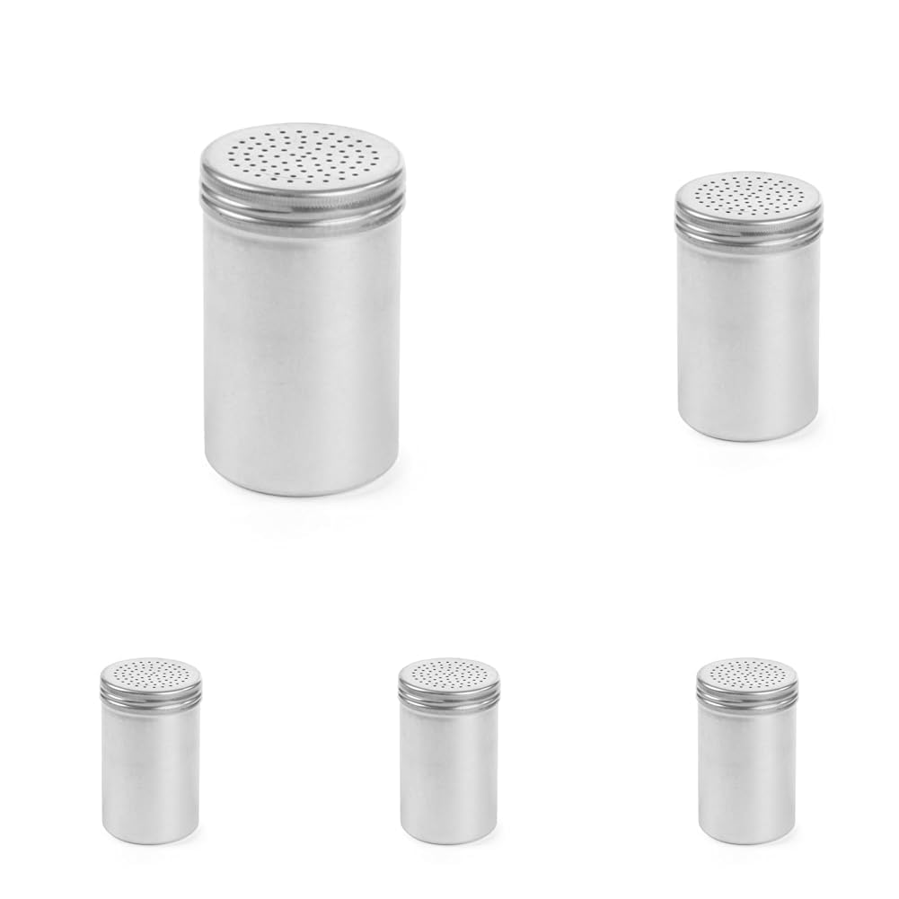 HENDI Pfefferstreuer, mit Schraubkappe, Pfeffer& Salzstreuer, ø65x(H)105mm, Aluminium (Packung mit 5