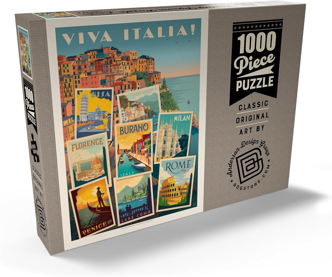 Italy: Viva Italia! Collage, Vintage Poster - Premium 1000 Teile Puzzle - MyPuzzle Sonderkollektion
