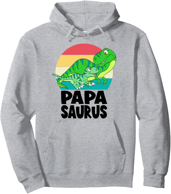 Papasaurus Papa Saurus T-Rex Dad Dinosaur Family Matching Pullover Hoodie