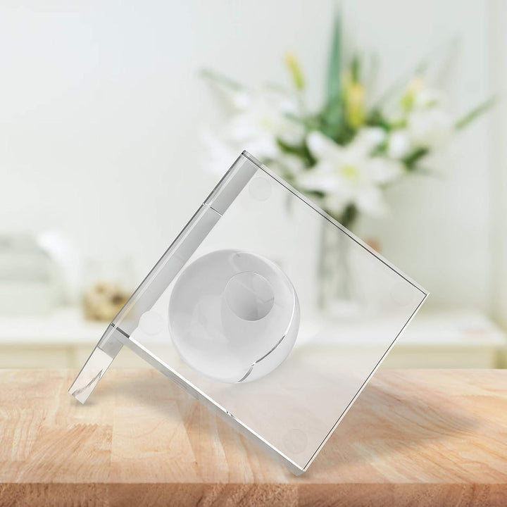MerryNine innovative, kristallklare Buchstützen mit Kristallkugel, 1 Paar, L-Form, rutschfeste für s