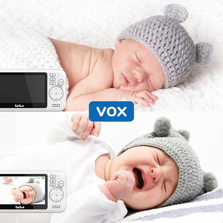 TakTark Babyphone mit Kamera, 4.3'' Video Baby Monitor, Babyphone Babyfon mit Kamera und Audio mit V