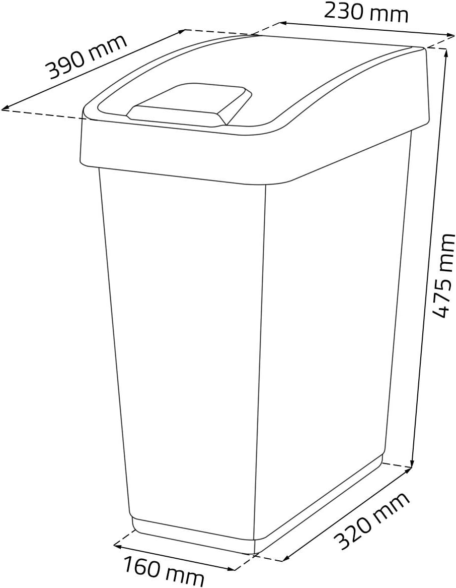 keeeper Premium Abfallbehälter mit Flip-Deckel, Soft Touch, 25 l, Magne, Silber 25 L Silber, 25 L Si
