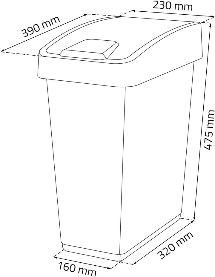 keeeper Premium Abfallbehälter mit Flip-Deckel, Soft Touch, 25 l, Magne, Silber 25 L Silber, 25 L Si