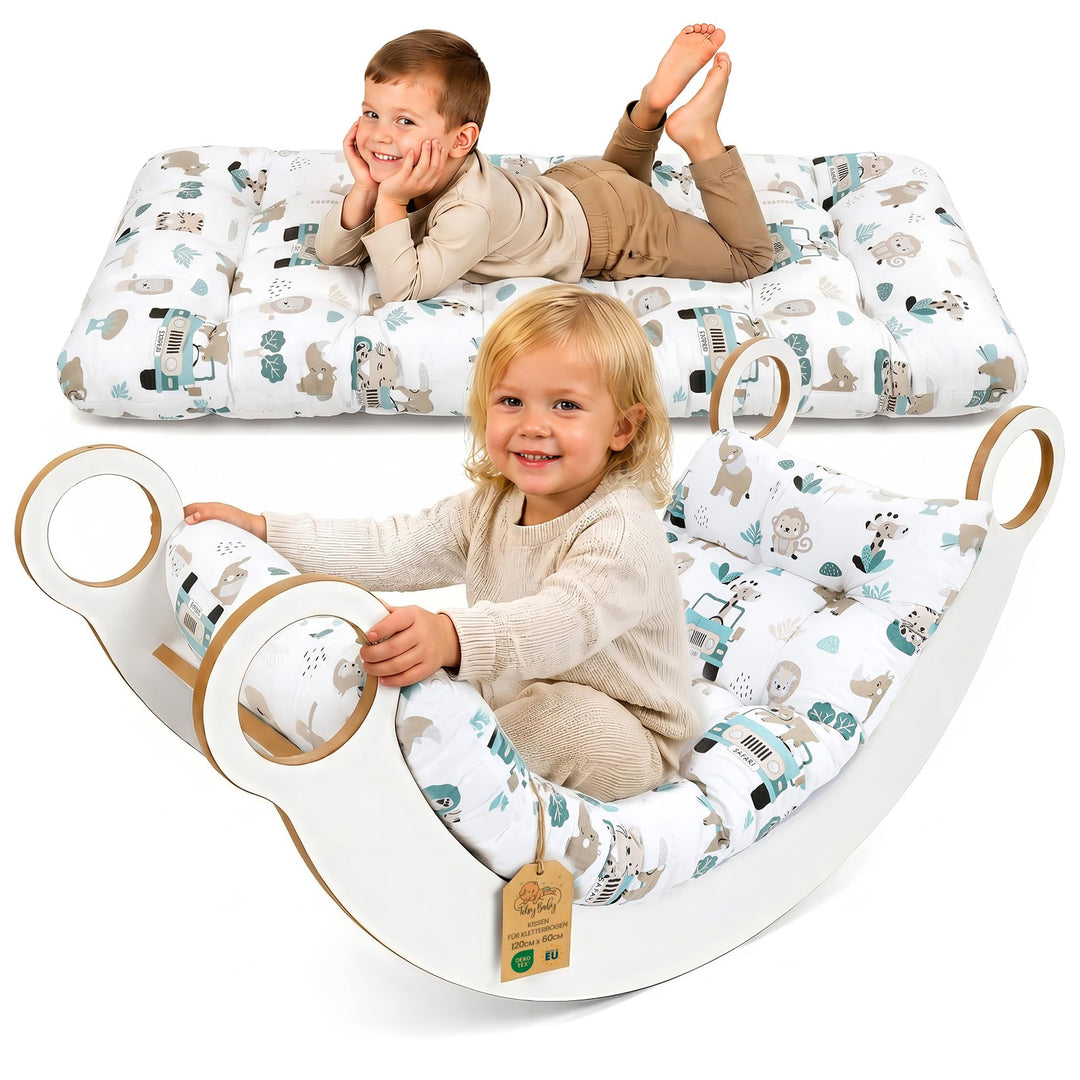 Krabbeldecke für Baby Kissen für Kletterbogen 60x120 cm - Bodenkissen Kinder Matte für Montessori Sp