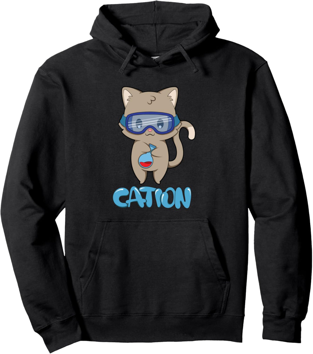 Cation Cute Science Cat Pawsitive Element Chemistry Teacher Pullover Hoodie