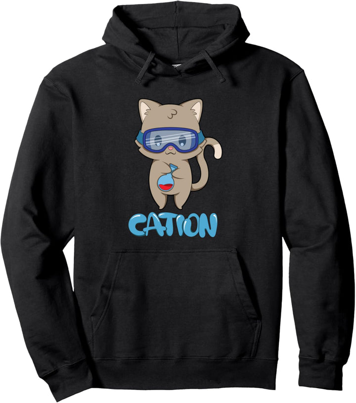 Cation Cute Science Cat Pawsitive Element Chemistry Teacher Pullover Hoodie