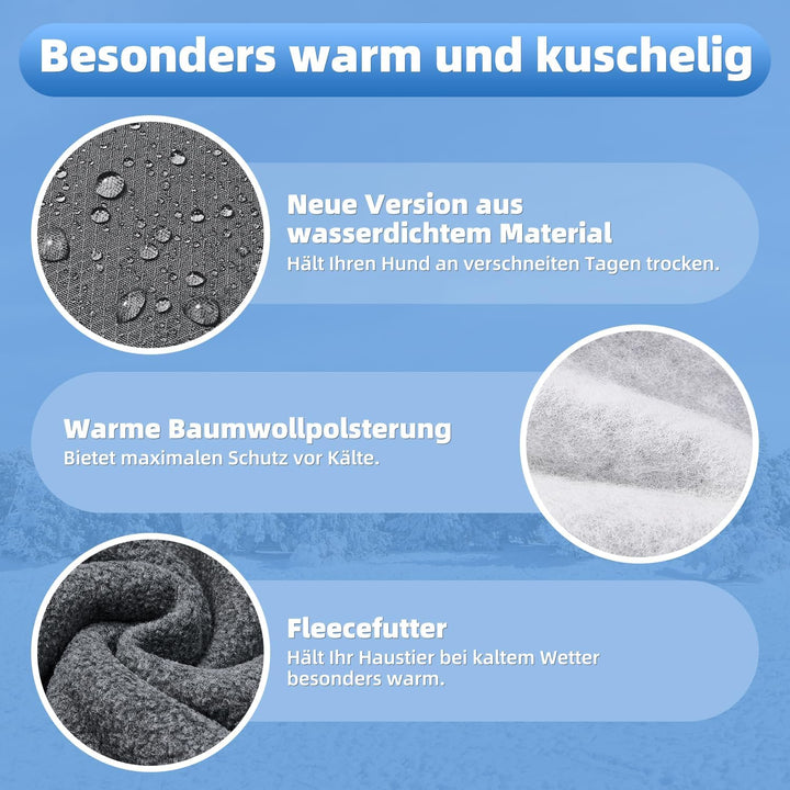 SlowTon Wintermantel für Hunde, Warmes Futter aus Polar Fleece Aussenjacke für Hunde mit Rollkragens