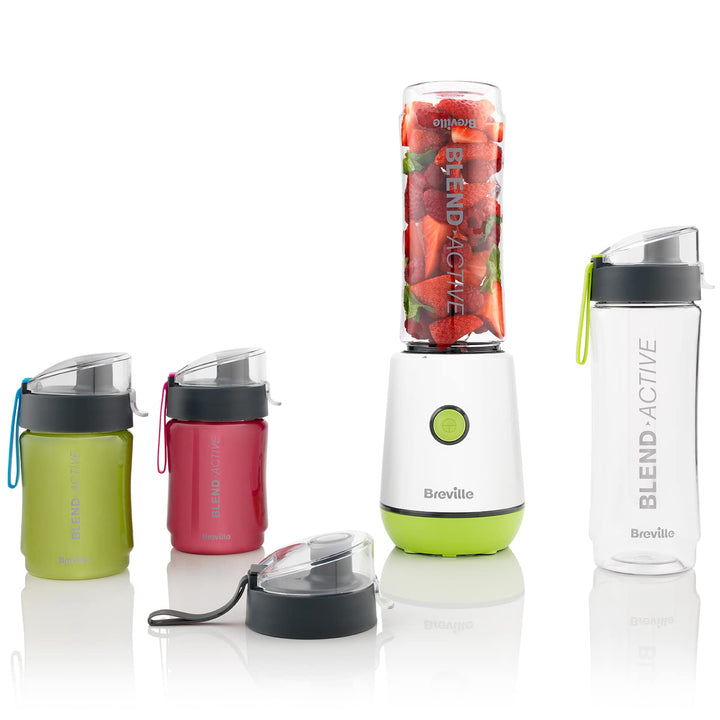 Breville Blend Active VBL252 persönlicher Mixer und Smoothie-Maker, 350 W, Familienpackung, 4 tragba