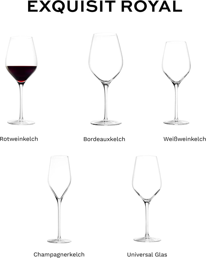 Stölzle Lausitz Rotweingläser Exquisit Royal 480ml I Rotweingläser 6er Set I Weingläser spülmaschine