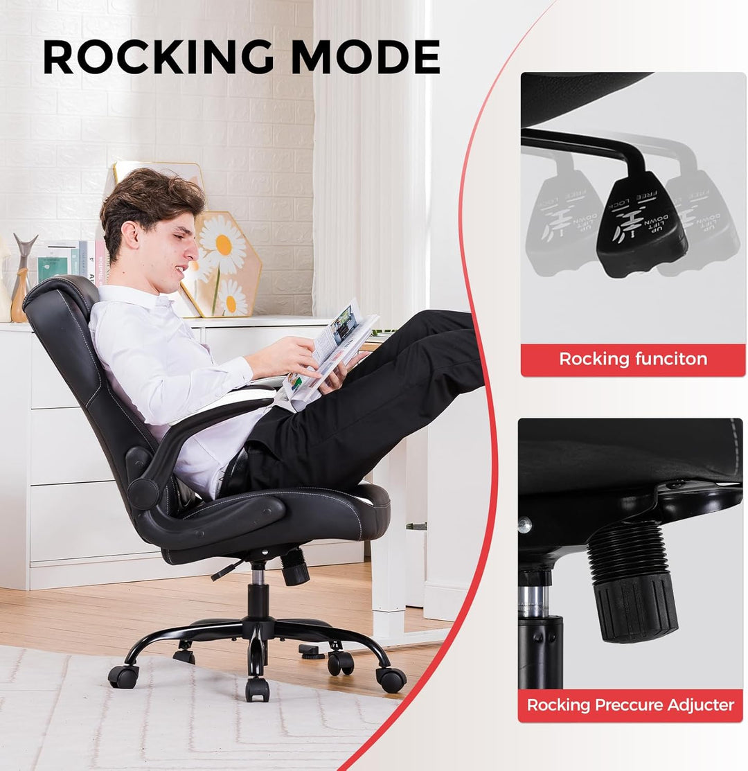 GTPLAYER Gaming Stuhl mit hochklappbarer Armlehne, Gamer Stuhl mit Schaukelfunktion, Ergonomischer C