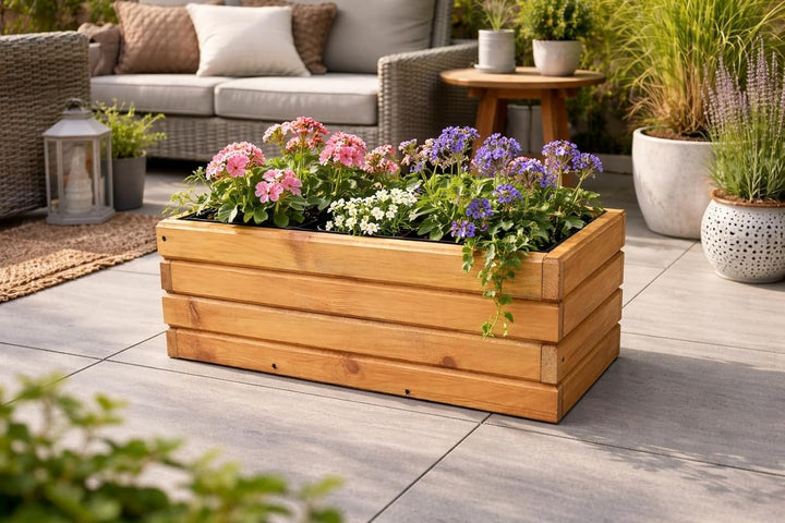 FKL DESIGN Home Deco NEU Pflanzkasten aus Holz TOP Pflanzkübel Garten Terrasse fertig montiert D2 Ei