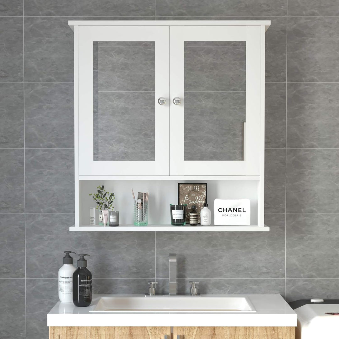 RELAX4LIFE Spiegelschrank Badezimmerspiegelschrank Hängeschrank Badezimmerschrank Badschrank Schmink