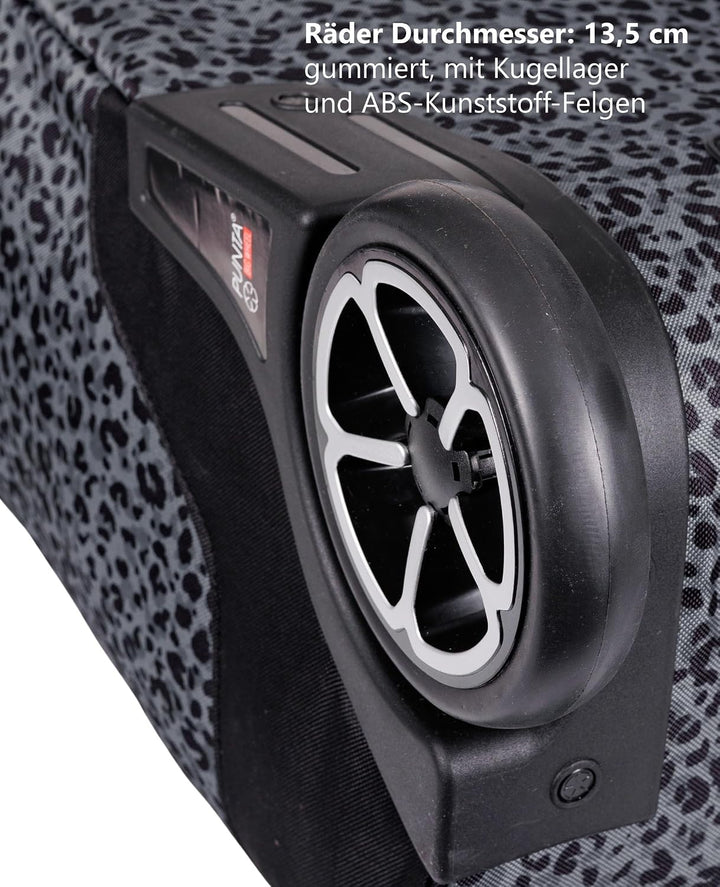 Punta Big Wheel Einkaufstrolley Shopping Trolley 10303 0127 Leopard +t | Grau Einkaufsroller Markt K