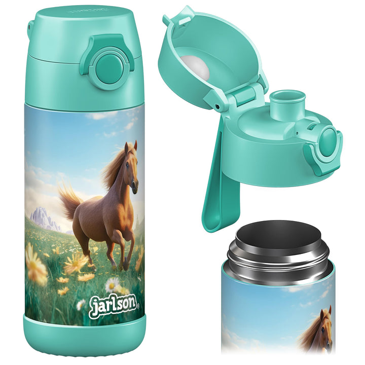 Jarlson® Trinkflasche Kinder Edelstahl MALI [THERMOSFLASCHE] - Kindertrinkflasche Auslaufsicher - Th