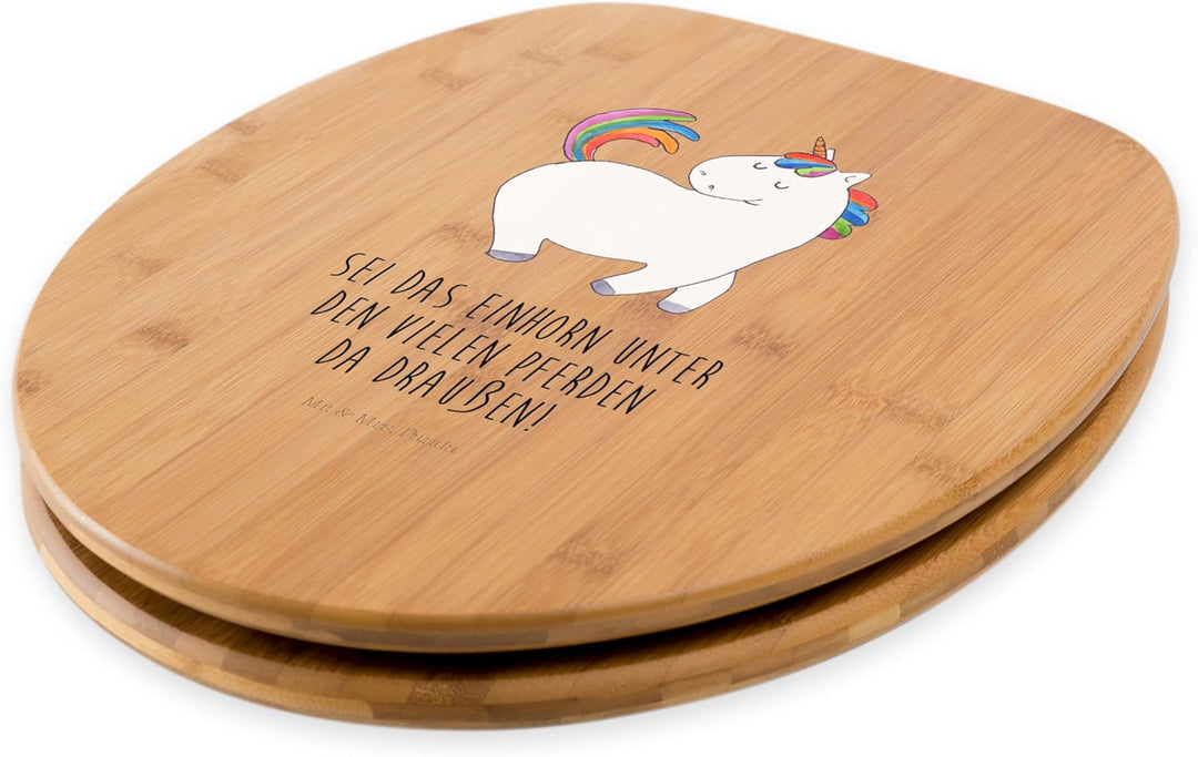 Mr. & Mrs. Panda Motiv WC Sitz Einhorn stolzierend - Geschenk, Klobrille, bunt, anders, Einhörner, T