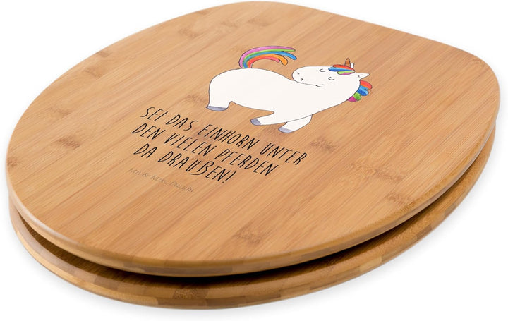 Mr. & Mrs. Panda Motiv WC Sitz Einhorn stolzierend - Geschenk, Klobrille, bunt, anders, Einhörner, T