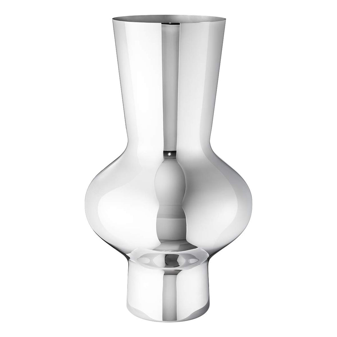 Georg Jensen Alfredo Vase Spiegel, Edelstahl, Silber, 27 x 27 x 47 cm, L