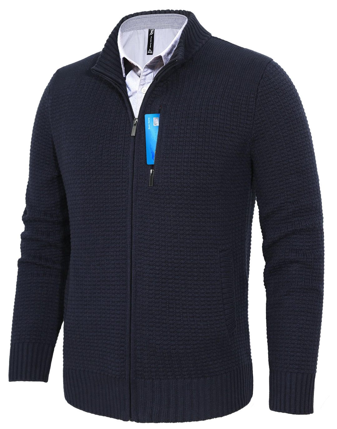 Pioneer Camp Herren Strickjacke Mit Reissverschluss Stehkragen Cardigan Herren Zip Sweaters Fein-Str