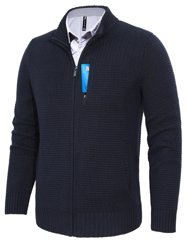 Pioneer Camp Herren Strickjacke Mit Reissverschluss Stehkragen Cardigan Herren Zip Sweaters Fein-Str