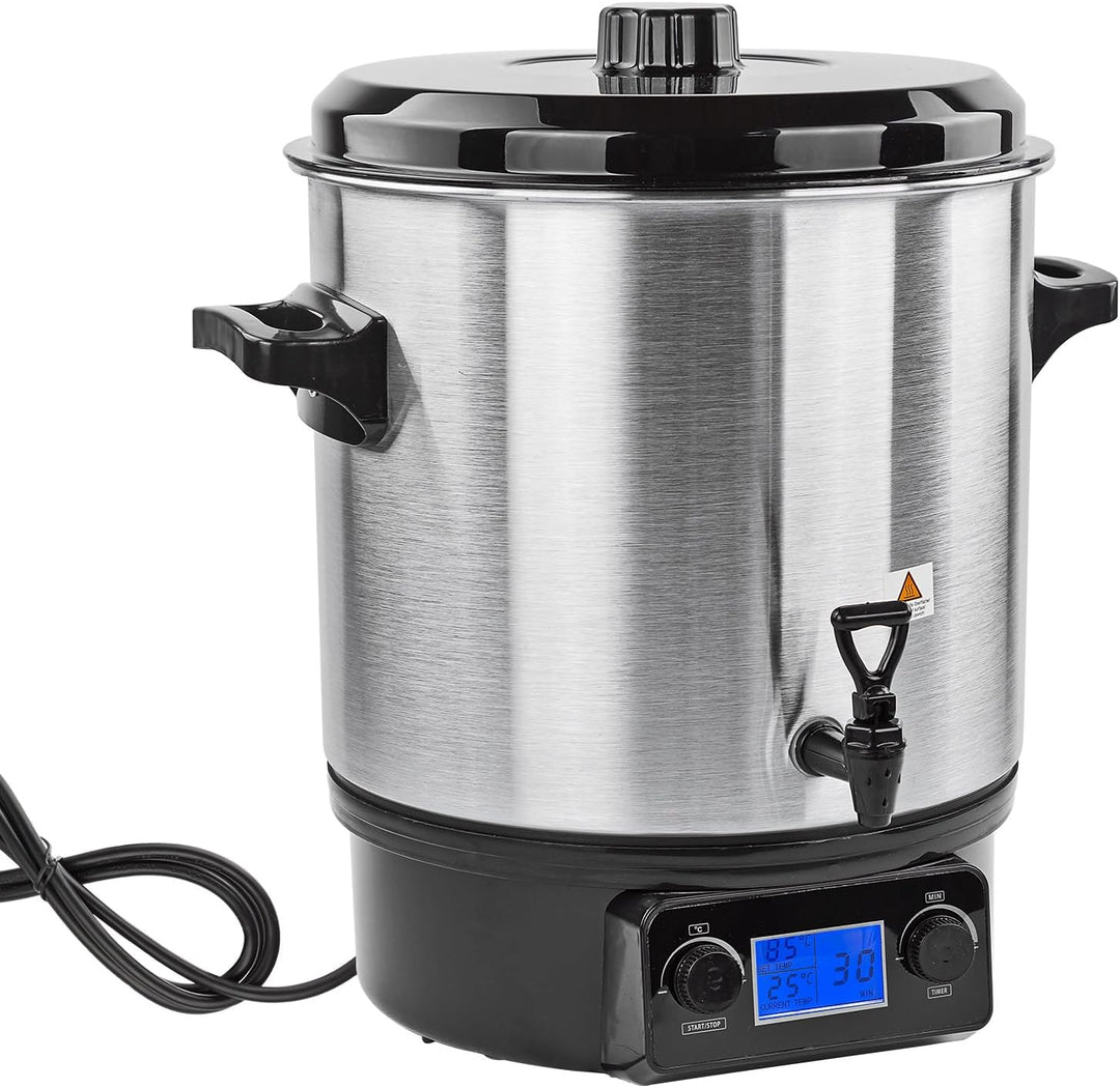 DEMA Edelstahl Einkochtopf DEA2000DX – Einkochautomat, Einkocher, 2000W, 27L, 30–100°C, robust & lan