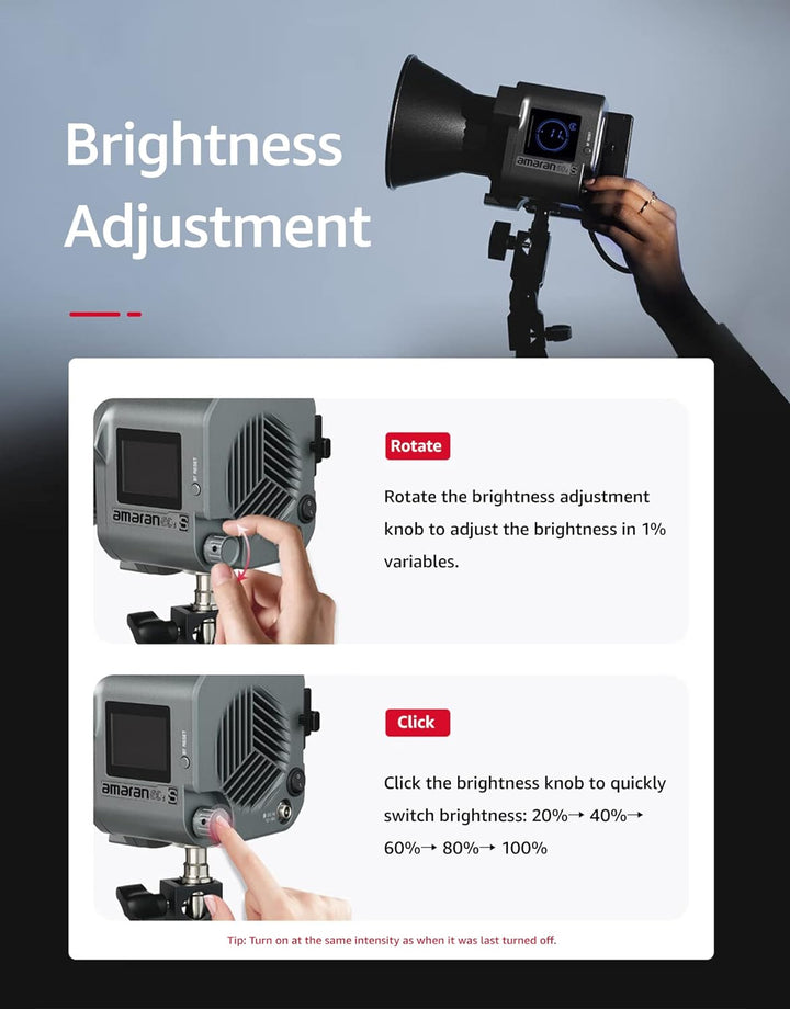 Amaran 60d S - LED Dauerlicht für Fotografen, Studio - Monolight Punktquelle, Videolicht 65W 5.600K,