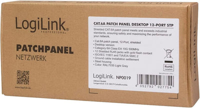 LogiLink Professional Cat.6A (500 MHz) Patchpanel - Verteilerfeld, Tisch/Wand/Desktop, STP (geschirm