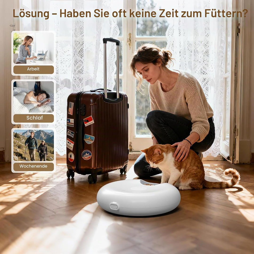Futterautomat Katze Nassfutter Katzenfutter Automat: Futterspender Katze mit Programmierbarem Timer