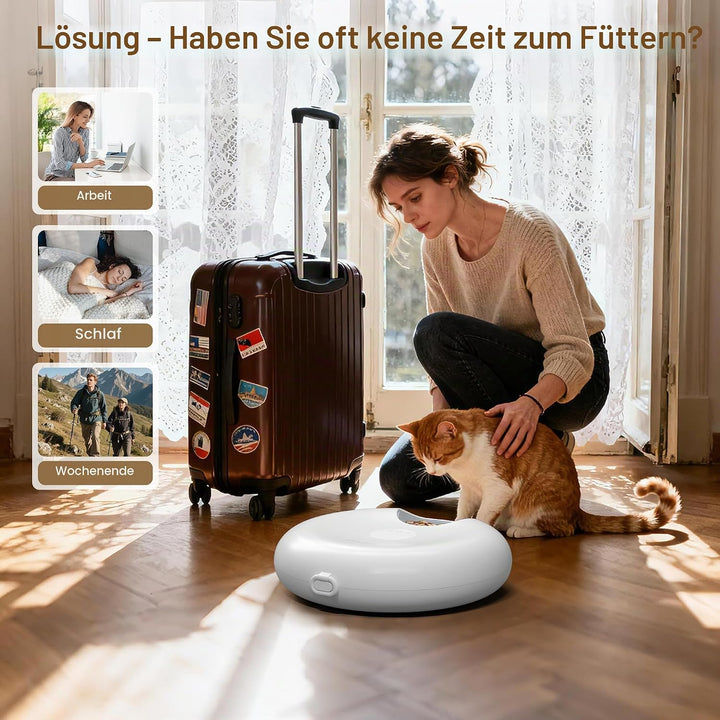 Futterautomat Katze Nassfutter Katzenfutter Automat: Futterspender Katze mit Programmierbarem Timer