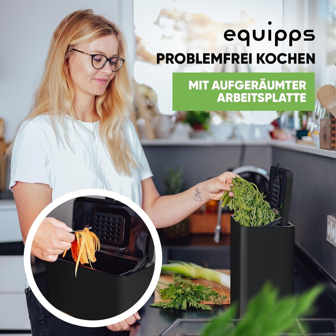 equipps Bio Mülleimer 6L | Komposteimer Küche für Bio Müll & Co | Mülleimer mit Geruchsfilter | Komp