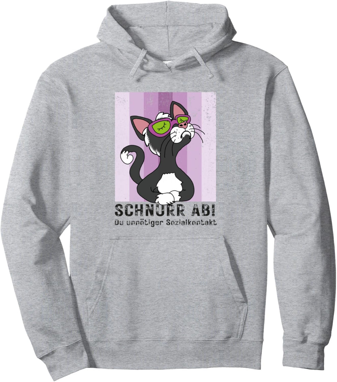 Schnurr ab! Sturer Kater mit verschränkten Pfoten Comicstyle Pullover Hoodie