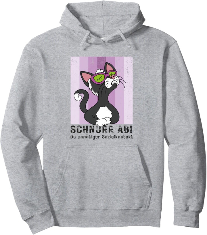 Schnurr ab! Sturer Kater mit verschränkten Pfoten Comicstyle Pullover Hoodie