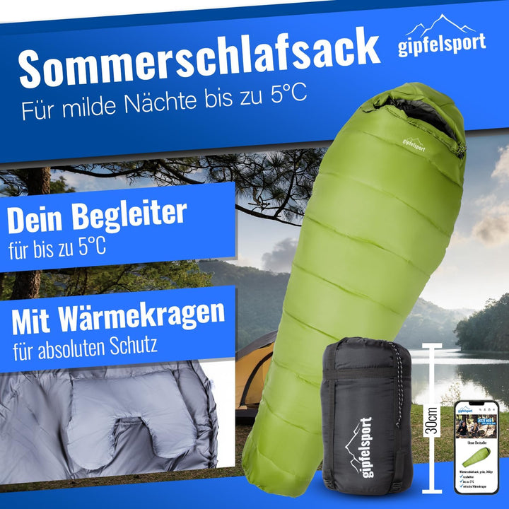 Gipfelsport Ultraleicht Schlafsack 4 Jahreszeiten [-20°C bis 15°C] Ultralight Sleeping Bag | Ultrale