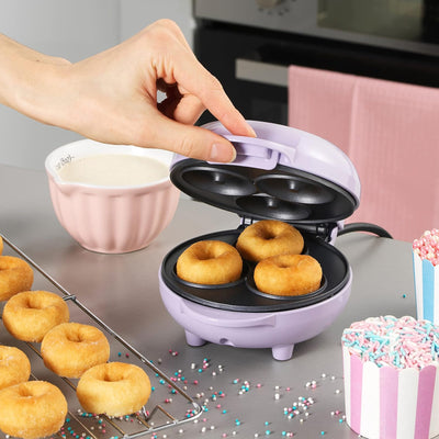 Petra PT4698PPVDEEU7 Elektrisch Mini Donut-Maschine, 550W, Kompakter Donut Maker Maschine für 3 Mini