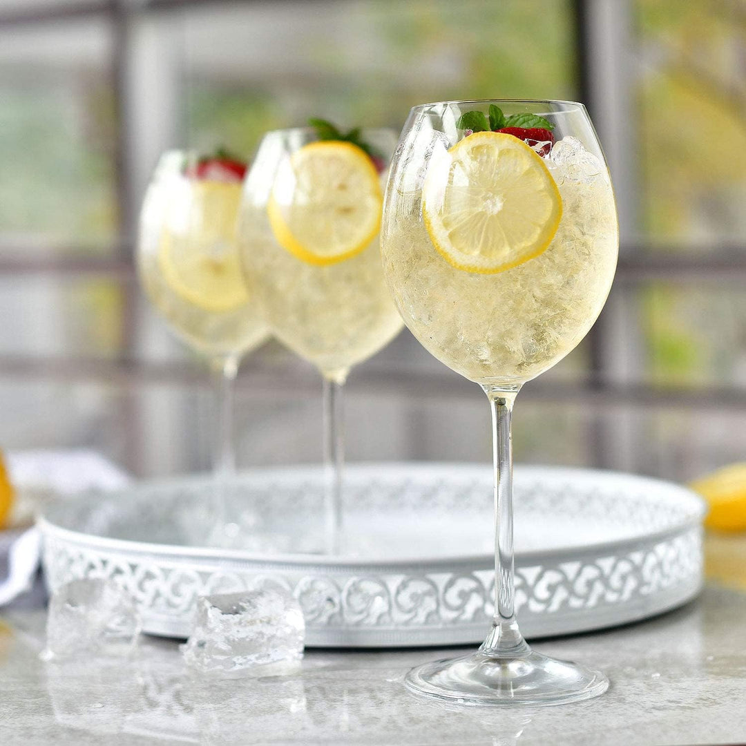 Krosno Rot-Weingläser | Set von 6 | 350 ML | Venezia Kollektion | Perfekt für Zuhause, Restaurants u