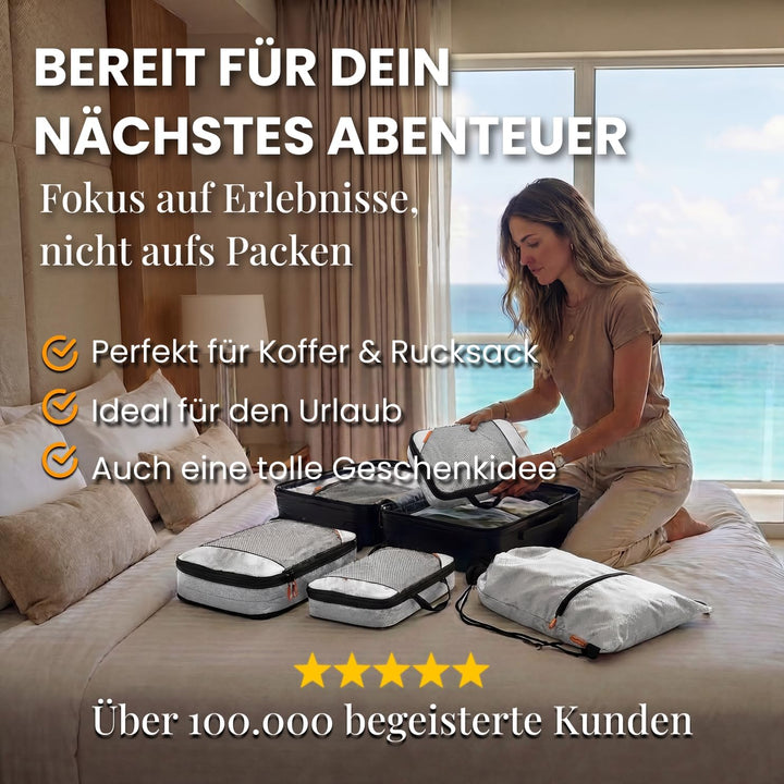 Kleidertaschen Set mit Kompression für Rucksack [3-teilig] - mehr Platz im Koffer oder Backpack durc