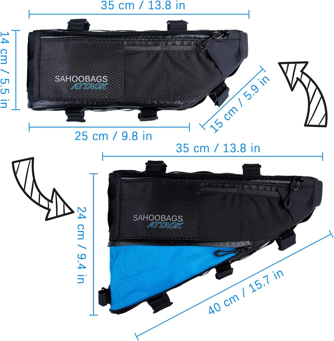 Tofern Rahmentasche für Fahrrad Bike Tasche Oberrohrtasche Lang Werkzeugtasche Wasserdicht Erweiterb