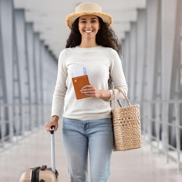 PORRASSO Reisepasshülle Reisezubehör mit RFID-Blocker Schutzhülle Tasche für Kreditkarten PU Reisebr