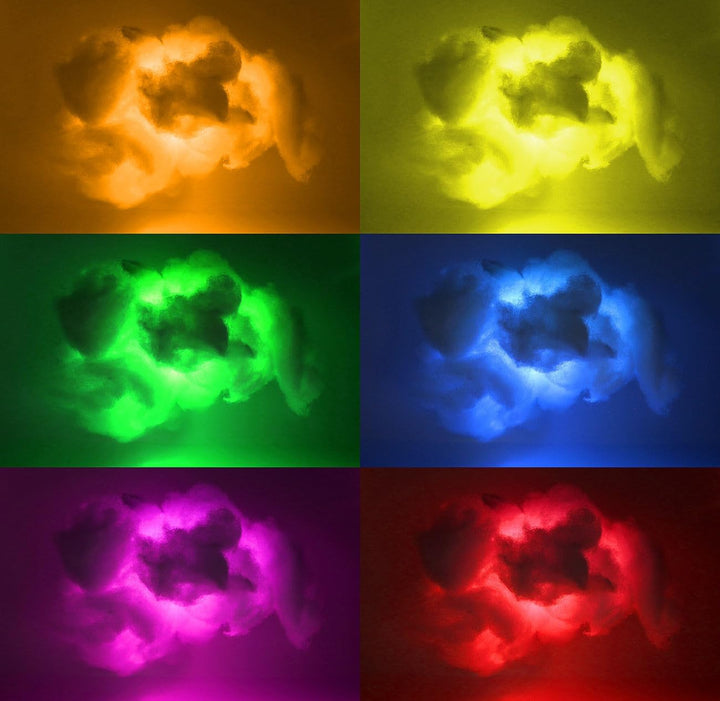 Luminea RGB-Cloud-Lampen: 2er-Set farbwechselnde DIY-Wolken-Leuchten, 2eRGB-LEDs & Fernbedienung (Wo