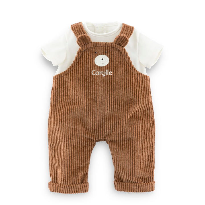 Corolle Latzhose Bär &amp; T-Shirt, kleiner Entdecker, Kleidung für Puppen, 30 cm, ab 18 Monate, 9000111