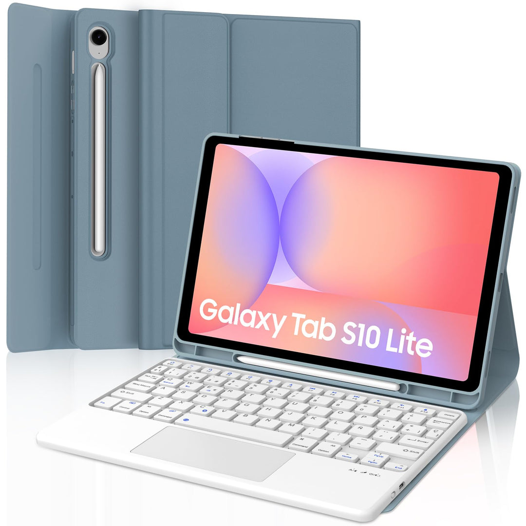 FOGARI Tastatur mit Touchpad für Samsung Tab S10 Lite/S10 FE / S9 FE 27,6 cm (10,9 Zoll), Schutzhüll