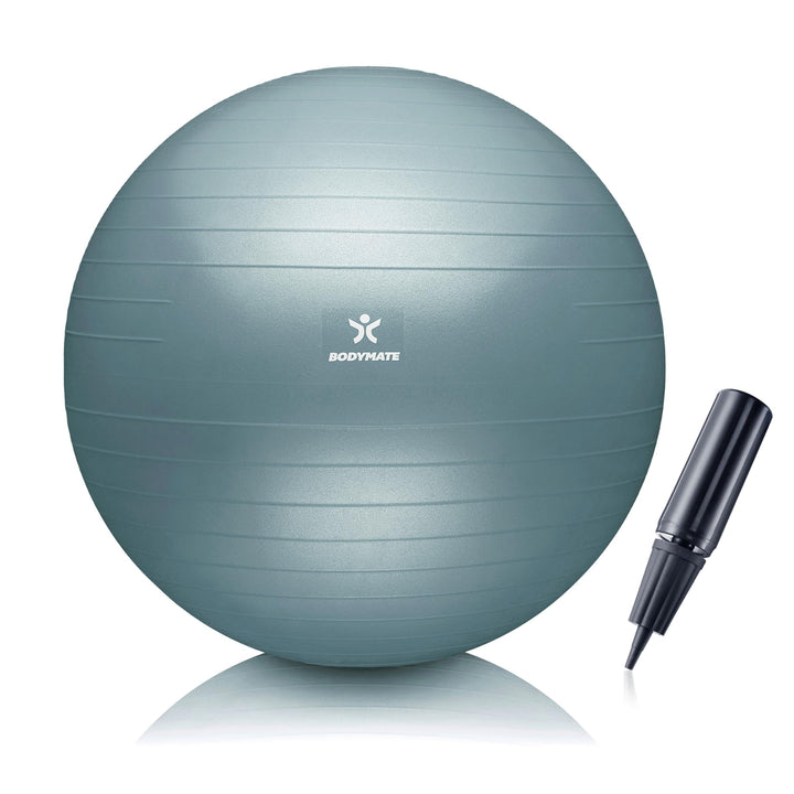 BODYMATE Gymnastikball Sitzball Trainingsball mit GRATIS E-Book inkl. Luft-Pumpe, Ball für Fitness,