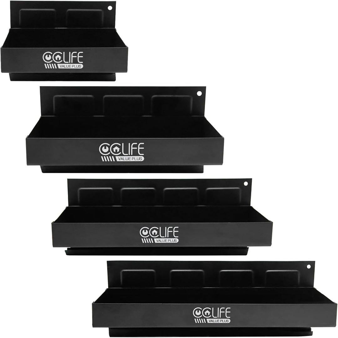 CCLIFE 4tlg Magnet Ablagen Schwarzes 150-210-270-310mm Magnetschale Werkzeug Halterung für Werkstatt