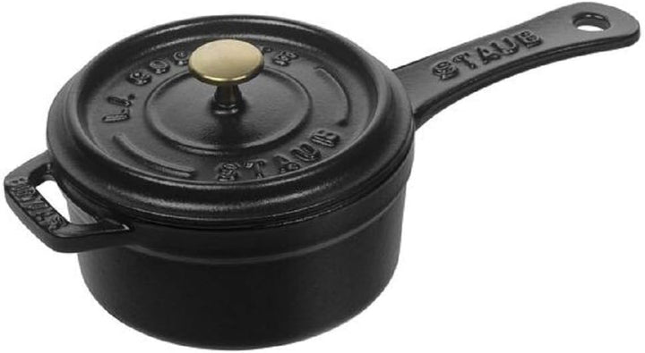 Staub 40509-537-0 Kleine Kasserrolle, 10 cm, 0,25 L, Innen schwarz glänzend, schwarz Schwarz 10 cm,