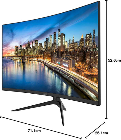 ODYS XP32 80cm (32") WQHD Curved Monitor (2.560x1.440 Pixel, 300 cd/m², 165Hz, 1ms Reaktionszeit, AM