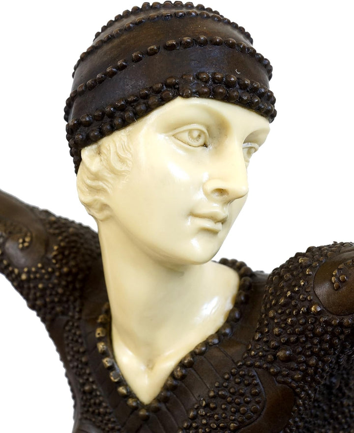 Kunst & Ambiente - Grosse Art Deco Skulptur - XXL Tänzerin auf Marmorsockel Figur - D. H. Chiparus s