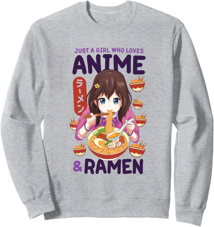 Kawaii Niedliches Anime Mädchen Otaku Japanische Ramen Sweatshirt