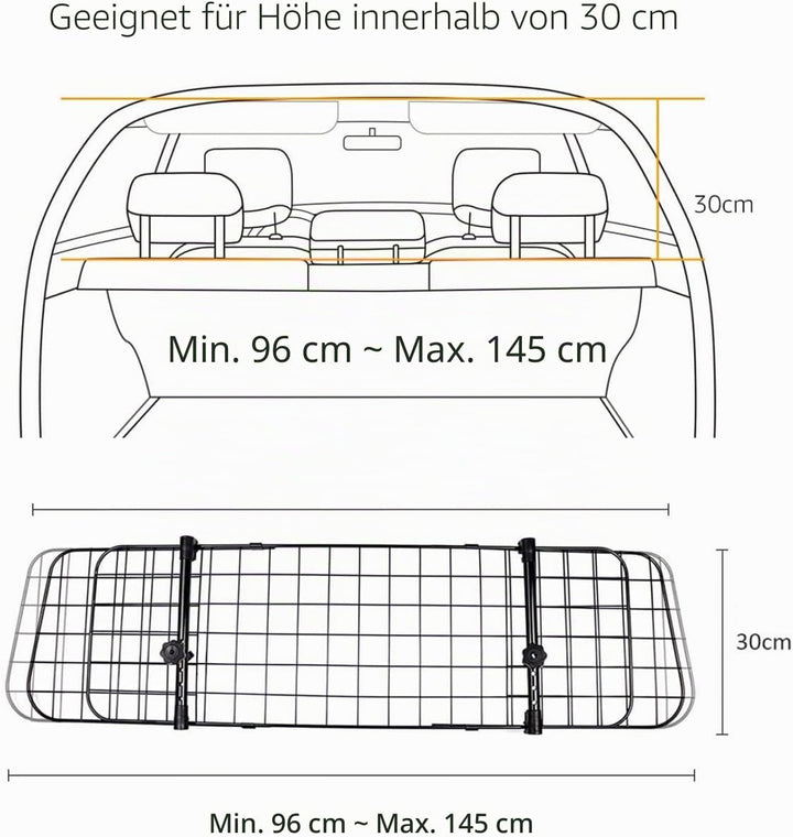 Nobleza - Autoschutzbügel für Hunde,Universal ausziehbarer Hund Hund Auto Separator Auto Barriere Si