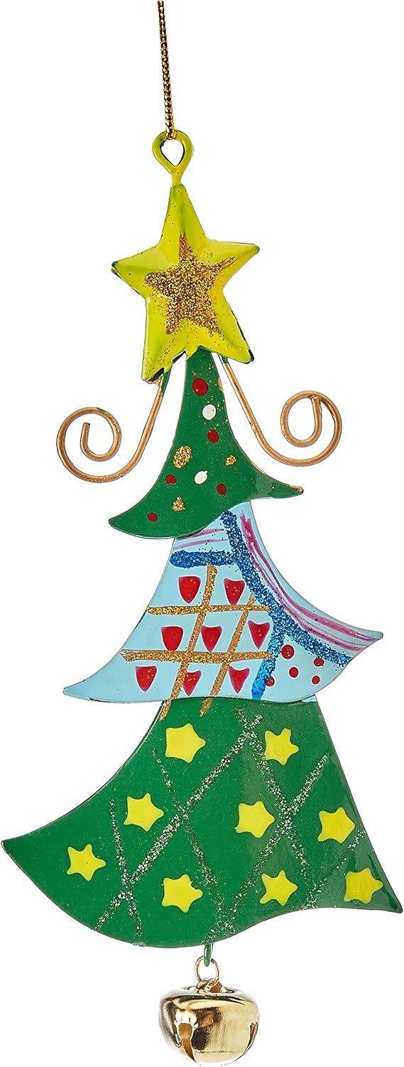 Small Foot Metallanhänger Tannenbaum, Weihnachtliche Deko, 4er Set, 5147, Metall, Mehrfarbig, 1, 4