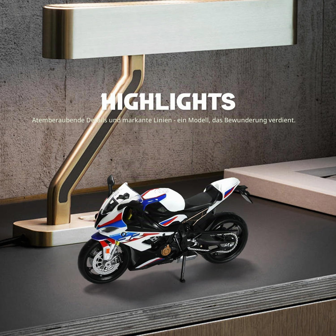 Motorradspielzeug Kompatibel mit BMW S1000RR 1:12 Mini Motorrad Modell aus Druckguss - Geschenk für